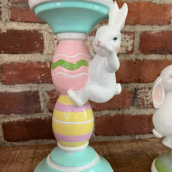Martha Stewart adorable Easter bunny candlestick holders new with tags - Picture 6 of 9